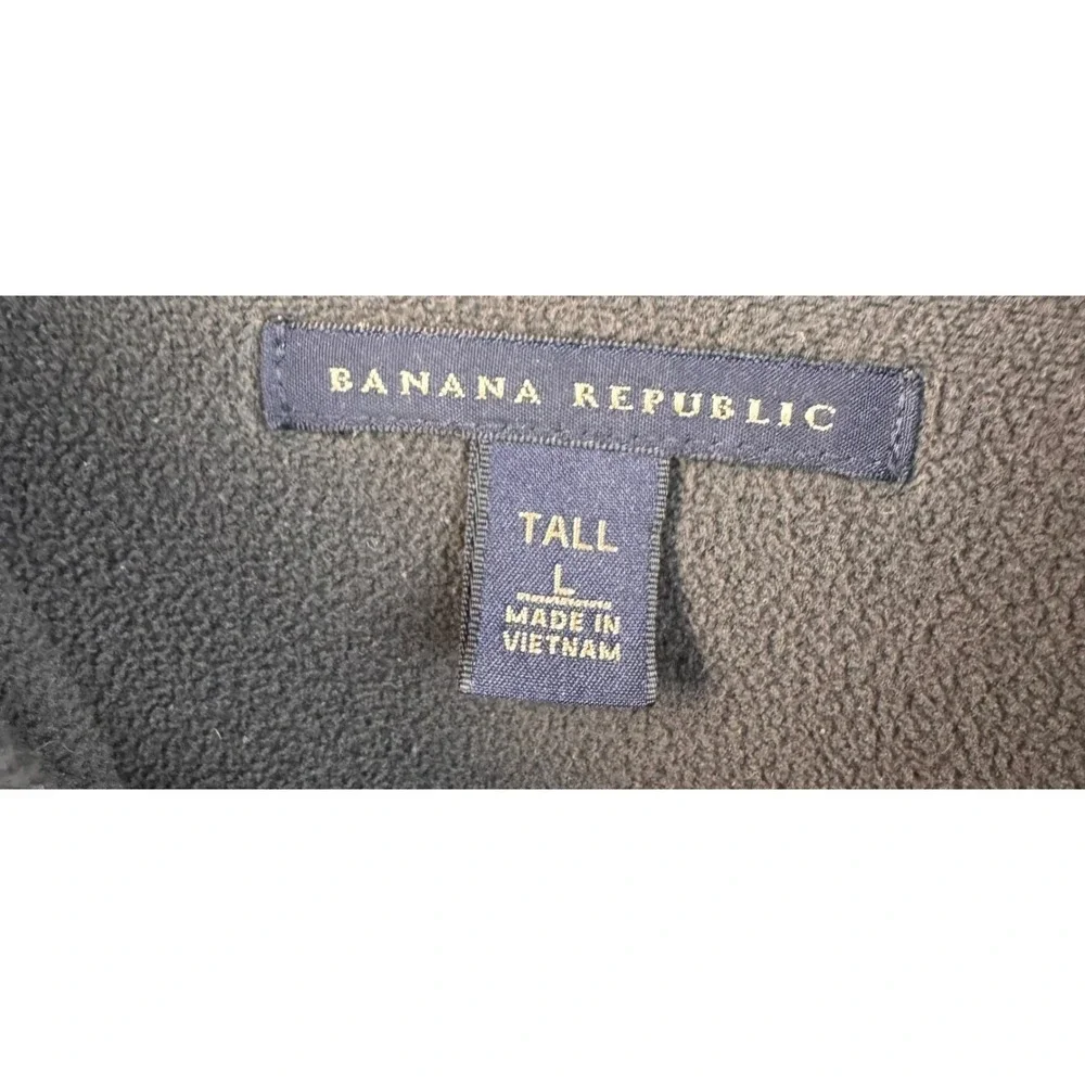 Banana Republic Fleece Pullover Large Tall Olive Green‎ Quarter Zip